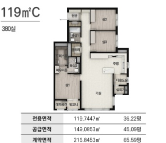 119㎡ C타입 평면도